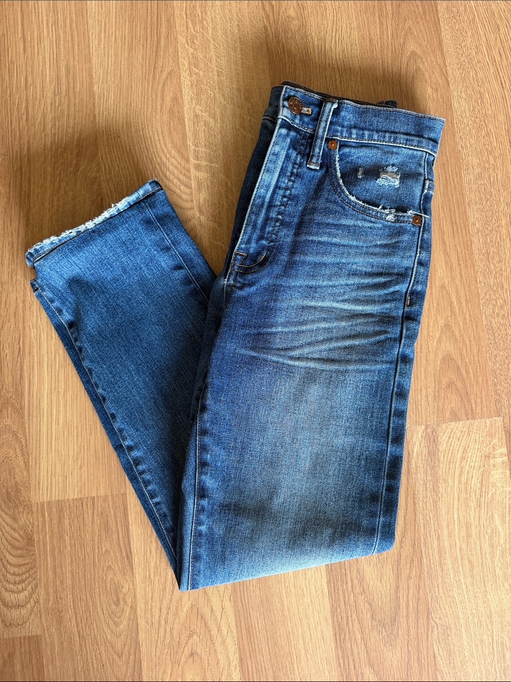 Madewell High-Rise Straight Jeans in Classic Blue Sz. 24